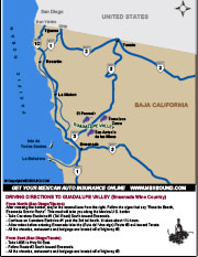 Driving Directions to Ensenada Wineries